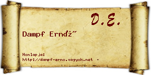 Dampf Ernő névjegykártya