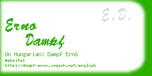 erno dampf business card