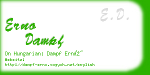 erno dampf business card